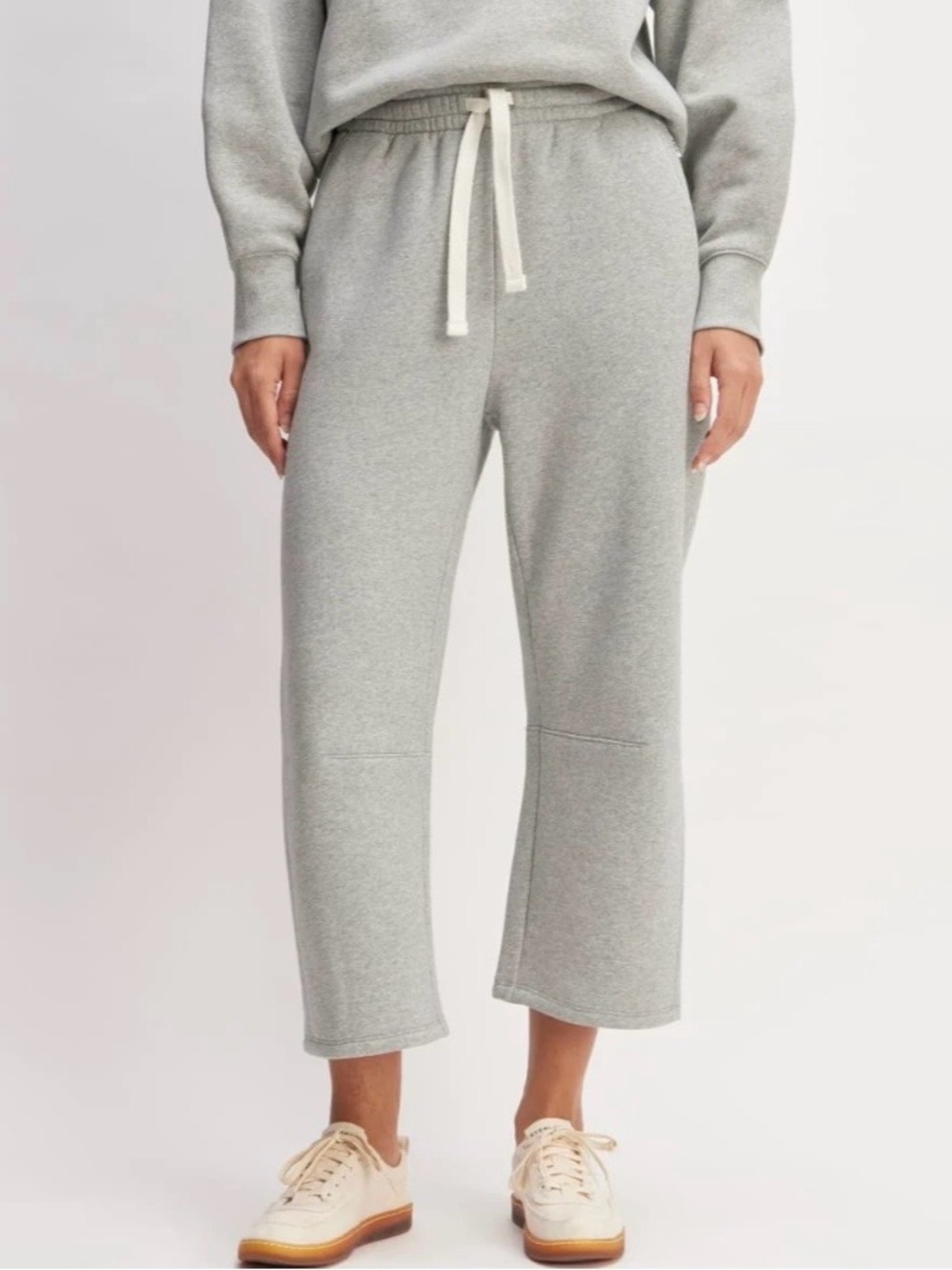 Everlane Light Gray Cropped Drawstring Sweatpants